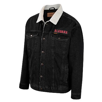 Men's Colosseum x Wrangler Charcoal Alabama Crimson Tide Western Button-Up Denim Jacket