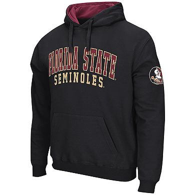 Men's Colosseum Black Florida State Seminoles Double Arch Pullover Hoodie