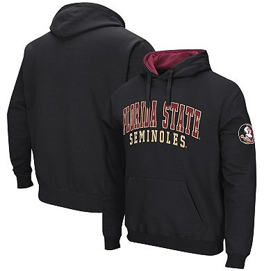 Men's Colosseum Black Florida State Seminoles Double Arch Pullover Hoodie