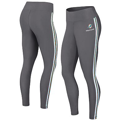 Women's WEAR by Erin Andrews Charcoal Miami Dolphins Color Block Leggings