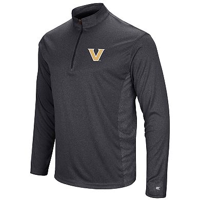 Men's Colosseum Black Vanderbilt Commodores Audible Quarter-Zip Windshirt