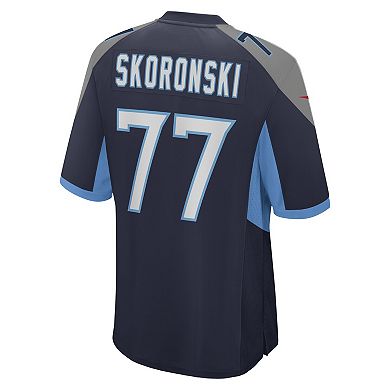 Men's Nike Peter Skoronski Navy Tennessee Titans 2023 NFL Draft First Round Pick Game Jersey