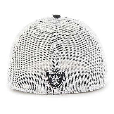 Men's '47 Black Las Vegas Raiders Leather Head Flex Hat