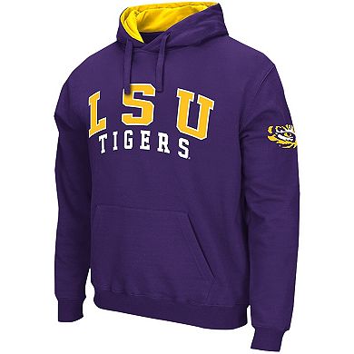 Men's Colosseum Purple LSU Tigers Double Arch Pullover Hoodie