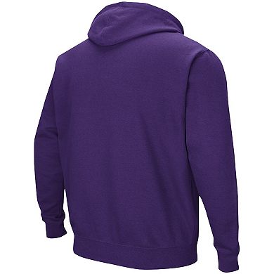 Men's Colosseum Purple LSU Tigers Double Arch Pullover Hoodie