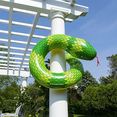 28" Green and Yellow Snake Swimming Pool Inner Tube Float