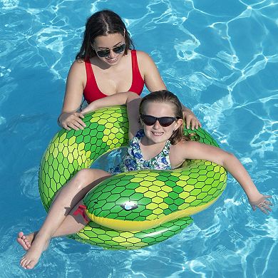 28" Green and Yellow Snake Swimming Pool Inner Tube Float