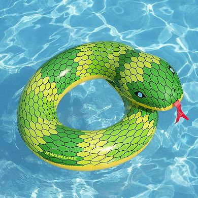 28" Green and Yellow Snake Swimming Pool Inner Tube Float