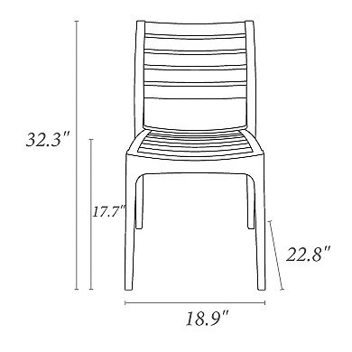 5-Piece Taupe Brown Stackable Square Outdoor Patio Dining Set 33"