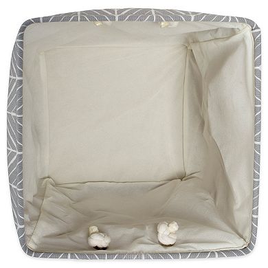 11" Square Polyester Storage Bin with Herringbone Design