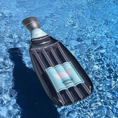 86" Gray and Blue Prosecco Bottle Swimming Pool Lounge Float