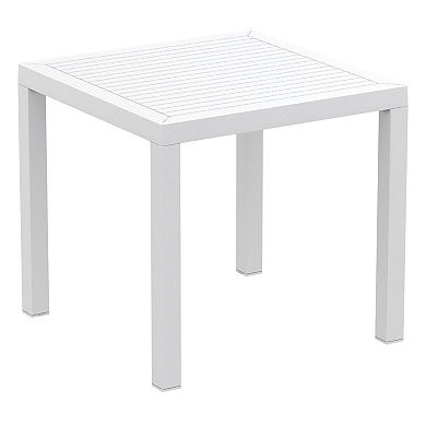 5-Piece White Stackable Square Outdoor Patio Dining Set 33"