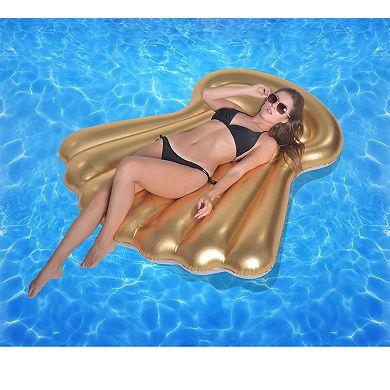 6' Inflatable Golden Shell Swimming Pool Float