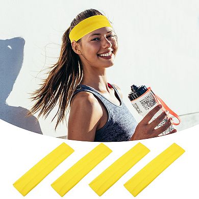 Sport Headband Women Yoga Sweatband Stretchy Soft Polyester Yellow
