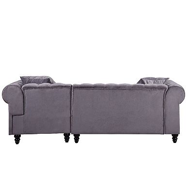 F.c Design Sectional Sofa With 2 Pillows