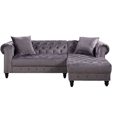 F.c Design Sectional Sofa With 2 Pillows