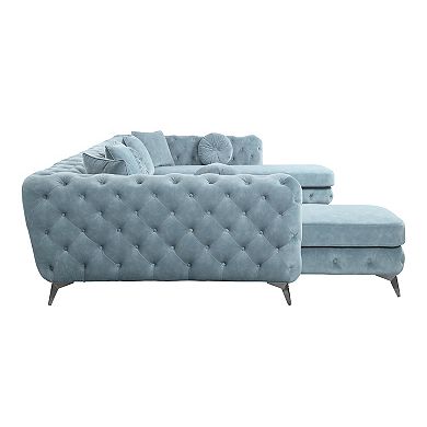 F.c Design Classic Style Sectional Sofa With 7 Pillows