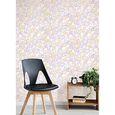 WallPops Arm of Casso Floral Sequence Warm Peel and Stick Wallpaper