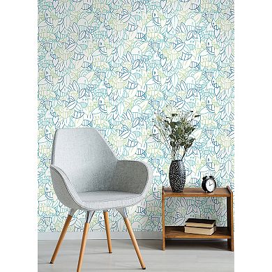 WallPops Arm of Casso Floral Sequence Warm Peel and Stick Wallpaper
