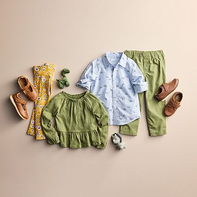 Toddler Boy Carter's 2-pc. Dinosaur Button-Front Shirt & Canvas Pant Set
