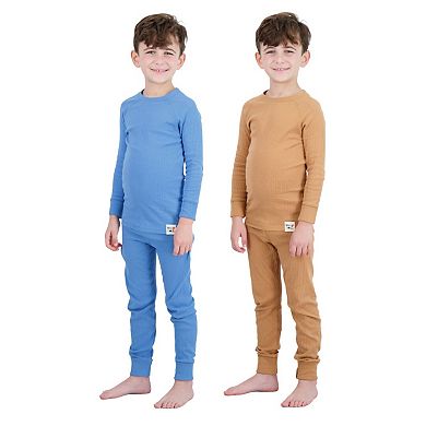 Sleep On It 100% Organic Cotton Rib Knit Snug-fit 4 &amp; 6-piece Pajama Sets For Boys - Toddler