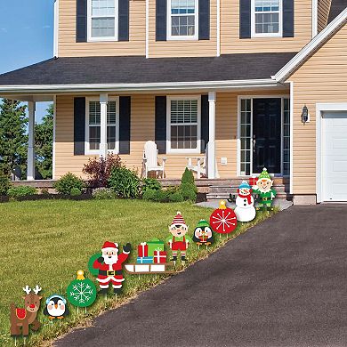 Big Dot of Happiness Very Merry Christmas Lawn Outdoor Holiday Santa Claus Yard Decor 10 Pc