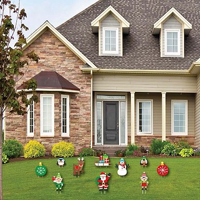 Big Dot of Happiness Very Merry Christmas Lawn Outdoor Holiday Santa Claus Yard Decor 10 Pc