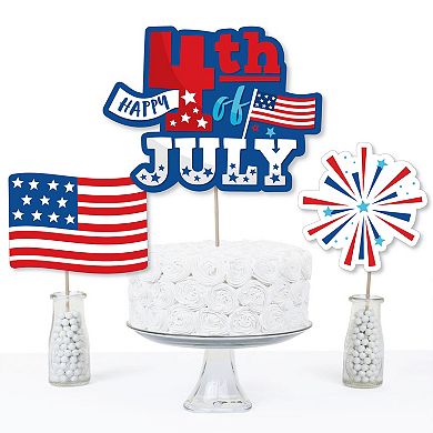 Big Dot Of Happiness Firecracker 4th Of July - Party Centerpiece Sticks - Table Toppers 15 Ct