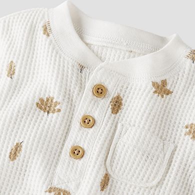 Little Planet by Carter's Baby Waffle Knit Organic Cotton Top & Bottom 2-Piece Set in Autumn Leaves