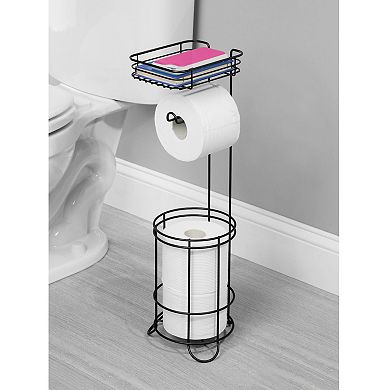 iDesign Toilet Paper Holder with Media Shelf