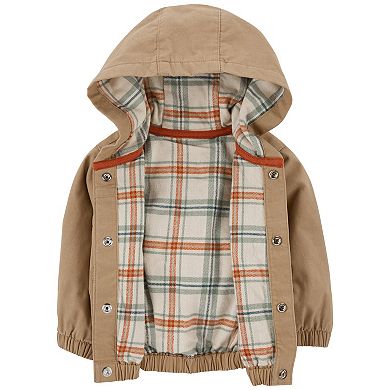 Baby Boy Carter's Canvas Hooded Snap-Up Jacket