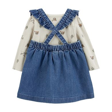 Baby Girl Carter's 3-pc. Bodysuit & Denim Jumper Set