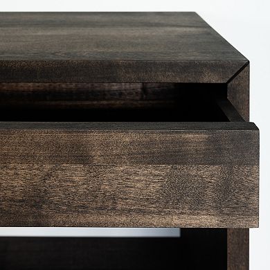 WOODEK Hardwood Nightstand with Open Shelf - Versatile Bedside Table for Bedroom