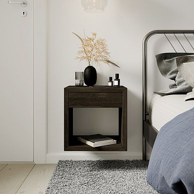 WOODEK Hardwood Nightstand with Open Shelf - Versatile Bedside Table for Bedroom