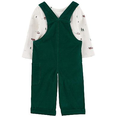 Baby Boy Carter's 2-Piece Holiday Thermal Tee & Corduroy Overalls Set