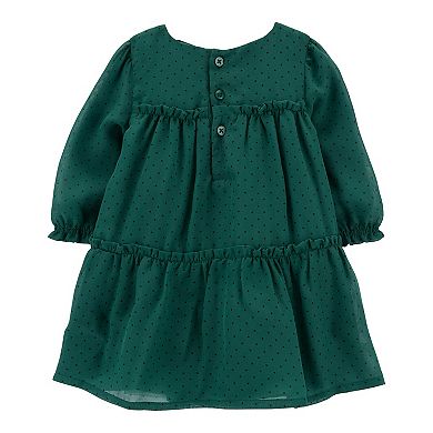 Baby Girl Carter's Tiered Crepe Holiday Dress