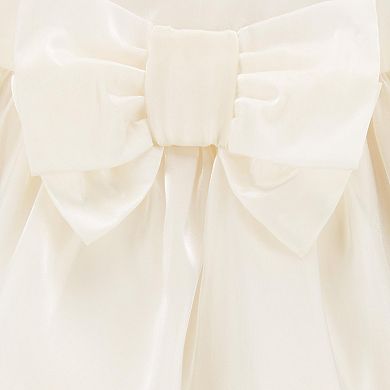 Baby Girl Carter's Gold Cream Holiday Bow Dress