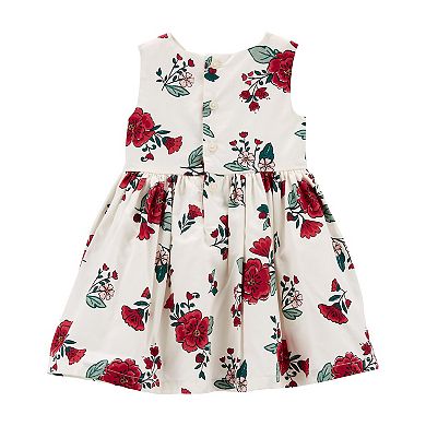 Baby Girl Carter's Floral Sateen Holiday Dress