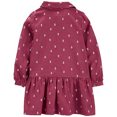 Toddler Girl Carter's Long-Sleeve Shirt Peplum Dress