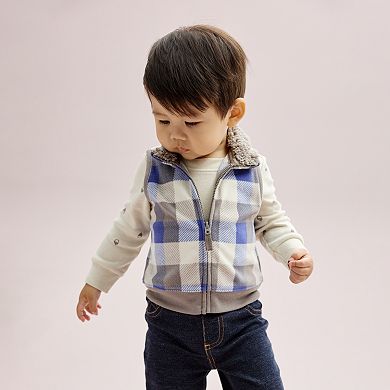 Baby Boy Carter's 3-Piece Plaid Fleece-Lined Vest Set