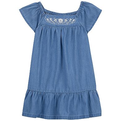 Toddler Girl Carter's Chambray Drop Waist Dress