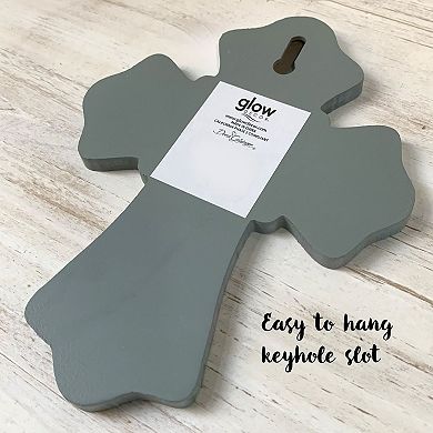 8" Blue and White 'He is Risen' Religious Wall Cross