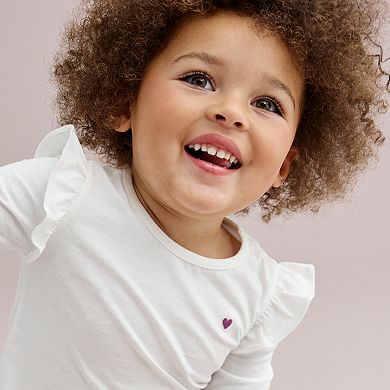 Toddler Girl Carter's 2-Piece Flutter Top and Plaid Skort Set