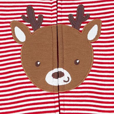 Baby Carter's Reindeer 2-Way Zip-Up Cotton Sleep & Play