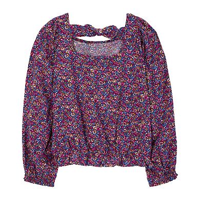 Girls 4-14 Carter's Floral Twill Long Sleeve Top