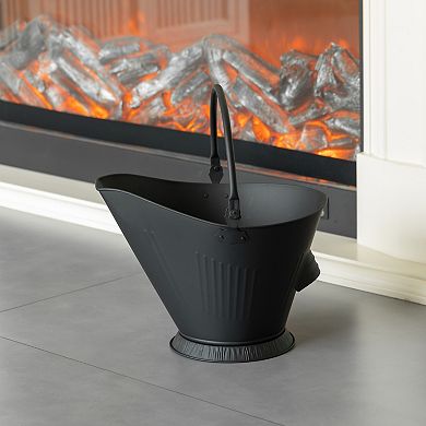 Indoor and Outdoor Black Iron Ash Bucket Use for Fire Pit, Wood Burning Stove, Grill