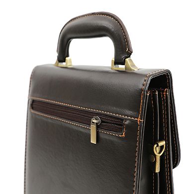 Small Brown Leather Messenger Bag, Business Briefcase Tablet Bag