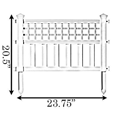 Plastic Outdoor Decor Garden Flower Edger Fence, Border, Set of 4 Panels