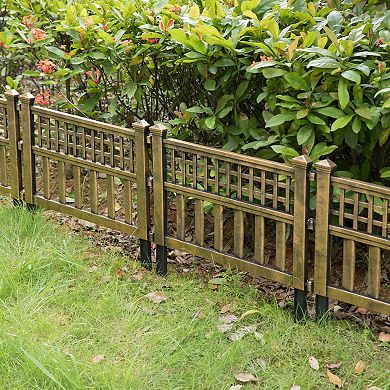 Plastic Outdoor Decor Garden Flower Edger Fence, Border, Set of 4 Panels