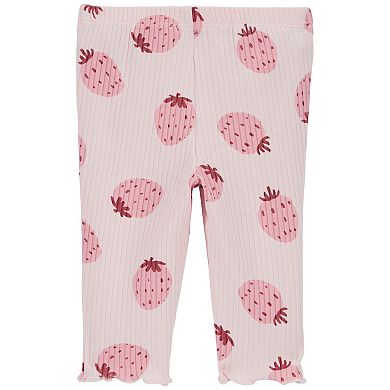 Baby Girl Carter's Strawberry Pull-On Ribbed Pants